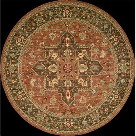 NOURISON Living Treasures Area Rug Collection Rust 5 Ft 10 In. X 5 Ft 10 In. Round 99446672988